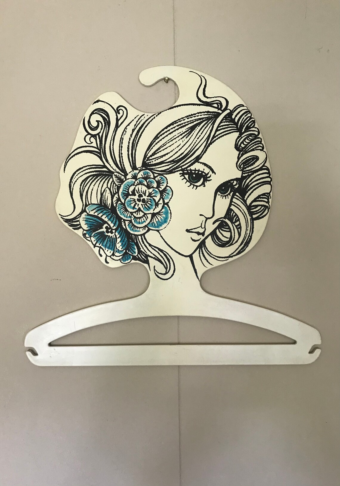 RARE 70s Vintage Lady Plastic Hangers / Wall Art / Retro Lady Etsy