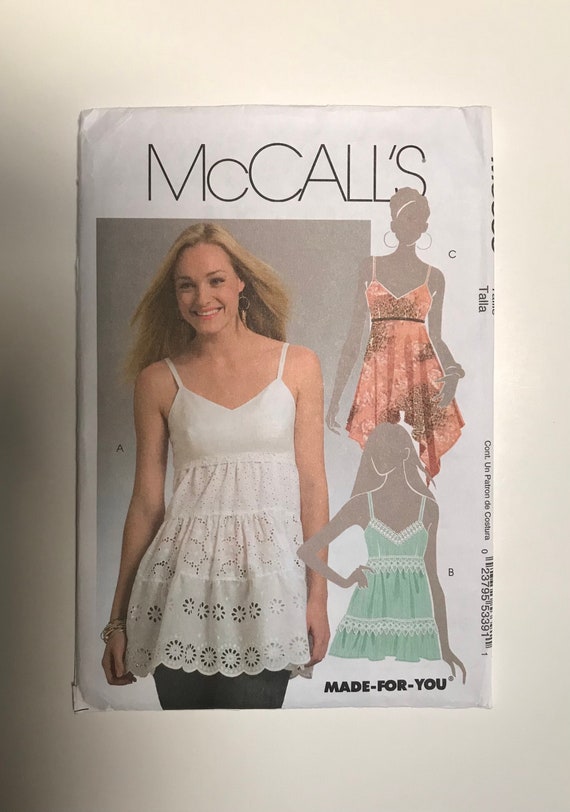 2000s UNCUT Mccall s Sewing Pattern M5385 Womens Tops Empire