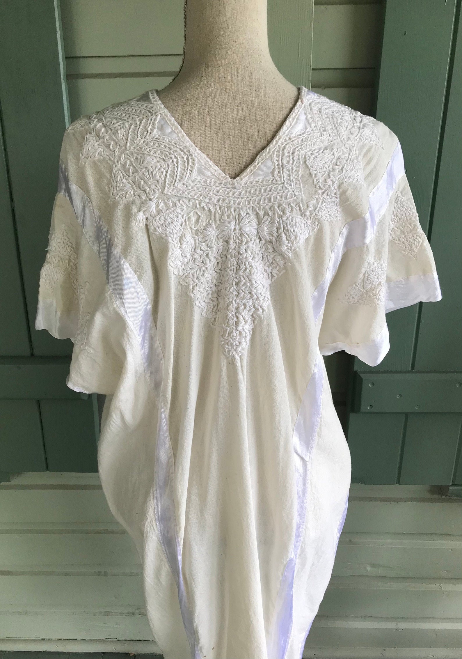 white cotton caftan