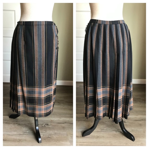 60s 70s Vintage Aljean Canada Wool Kilt Skirt / Tartan Plaid | Etsy