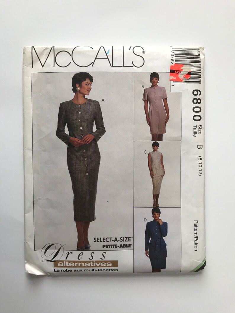 1990s UNCUT McCall's Sewing Pattern 6800 Womens Fitted | Etsy