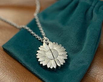 Sunflower necklace with hidden message | You are my Sunshine