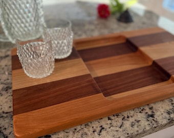The Two Thirds Serving Tray in Walnut and Cherry