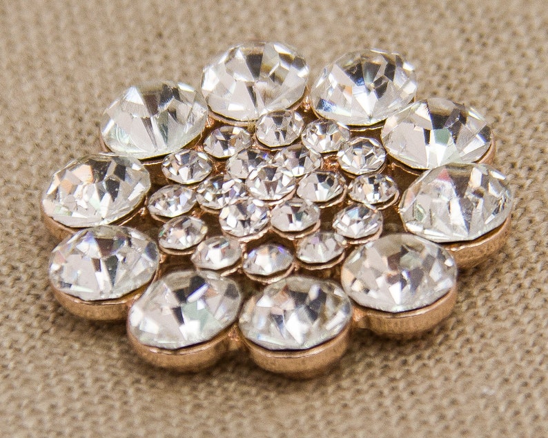 5 Rhinestone Buttons Silver Rhinestone Button Rose Gold Button Rose Gold Rhinestone Button Crystal Button Wedding Supplies Rose Gold