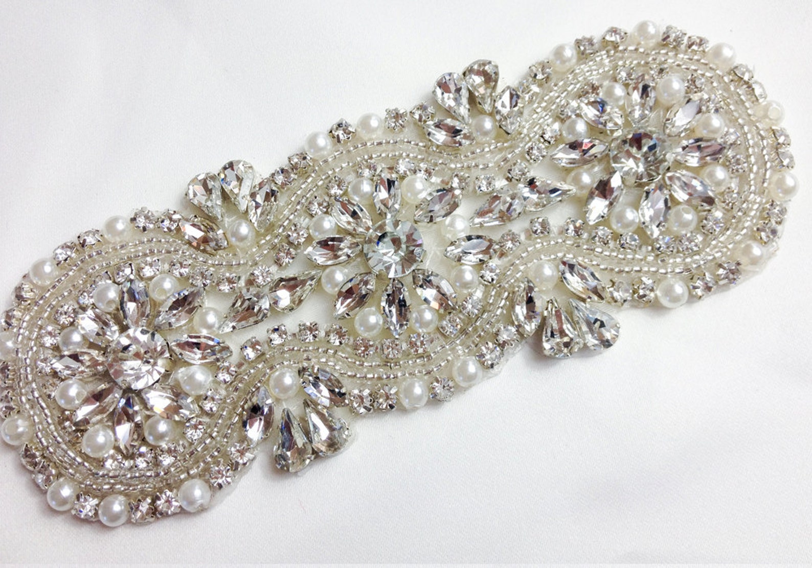 Crystal Applique Rhinestone Applique Wedding Applique Etsy