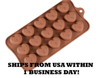 Chocolate heart Mold USA SHIPPING Valentine's Day Love Heart Shape Engagement Wedding for Chocolates, Hard Candy, Gummy, Ice Cube