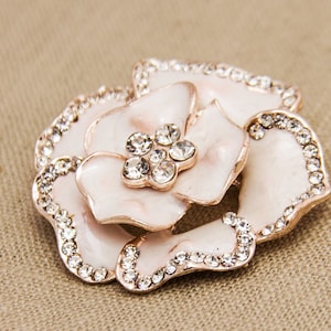 Rose Gold Wedding Brooch, Rhinestone Brooch, Crystal Brooch, Broach for Bridal Bouquet, Bridal Sash Pin, Wedding Accessory, Wedding Jewelry