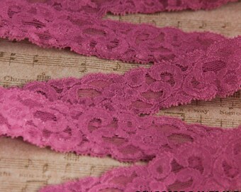 1 3/4 Purple Stretch Lace, Elastic Lace, Stretch Lace trim, Elastic lace for headbands 10 yards