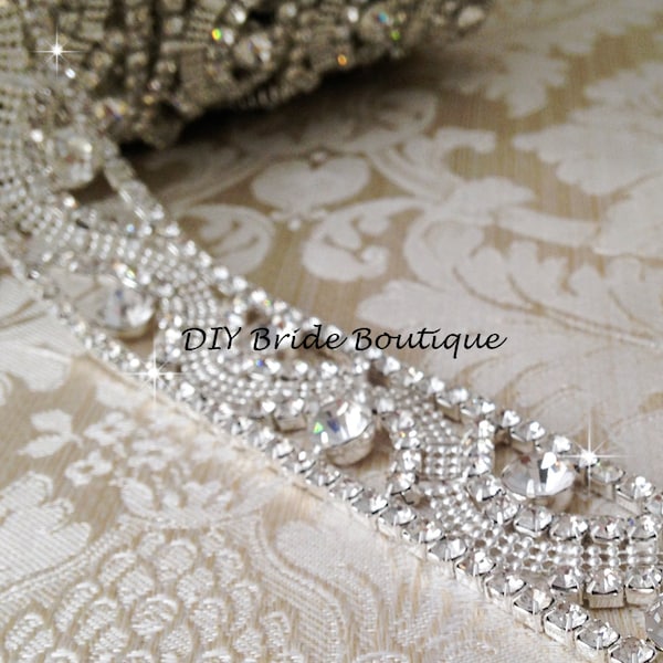 Art Deco Crystal Trim for Great Gatsby Cake Decoration, Rhinestone Trimming, Rhinestone applique Art Deco Wedding Cake Bling