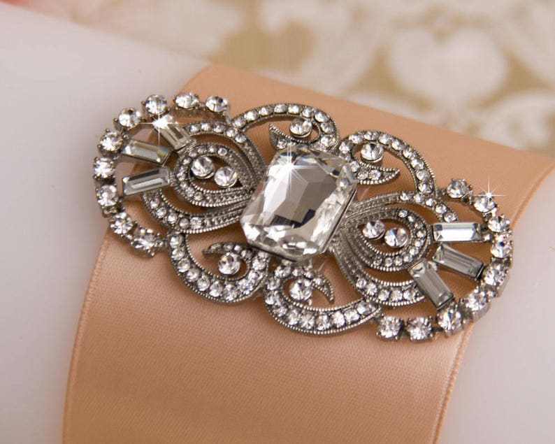 Art Deco Rhinestone Brooch, Wedding Crystal Brooch, Art Deco Wedding Brooch, Great Gatsby Brooch image 3