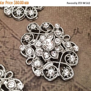 Reserved listing - 6 Rhinestone brooches with pins in the back