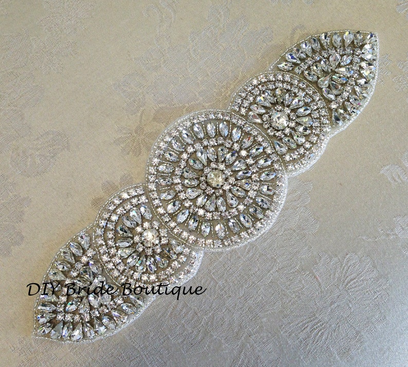 Crystal Applique Rhinestone Applique Wedding Applique Etsy