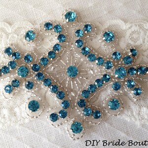 Rhinestone applique,  couture crystal applique, wedding applique,  beaded patch for DIY wedding sash, bridal accessories