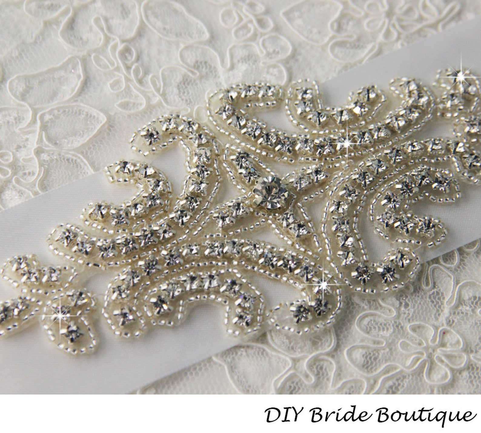 Crystal Applique Rhinestone Applique Wedding Applique Etsy