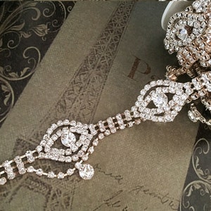 4-row Crystal Rhinestone Trim, Four Row Gold Rhinestone Chain Trim, Crystal  AB Wedding Cake Trim, Gold AB Banding by the Yard,a-004 