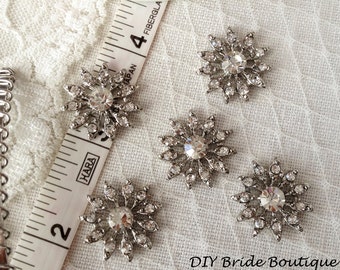 Rhinestone buttons, 5 rhinestone button, snowflake button, DIY wedding supplies, wedding buttons, bridal buttons, wedding diy accessories