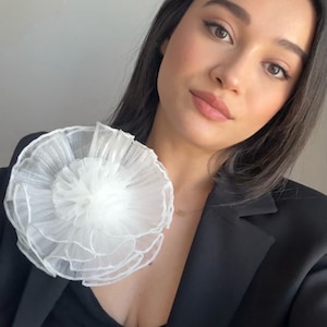 Large Flower Brooch for Women, Handmade Flower Pin, Big Floral Brooch, Big Shoulder Pin, Silk Flower Brooch, Special Gift for Women