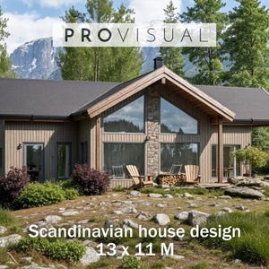 Scandinavische Scandinavische huisplannen – doe-het-zelf een gezellig, minimalistisch huis met modern architectuurontwerp, blauwdrukken, plattegrond en tekeningen