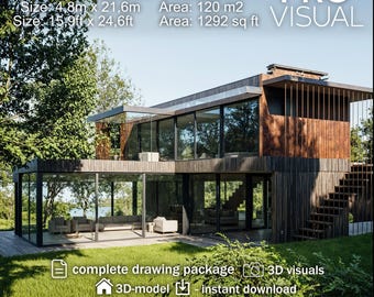 Modern Villa design | Contemporary 2-Story Home Design | Architectural Blueprint  | Modern Design Drawings | Floor Plans | house design plan