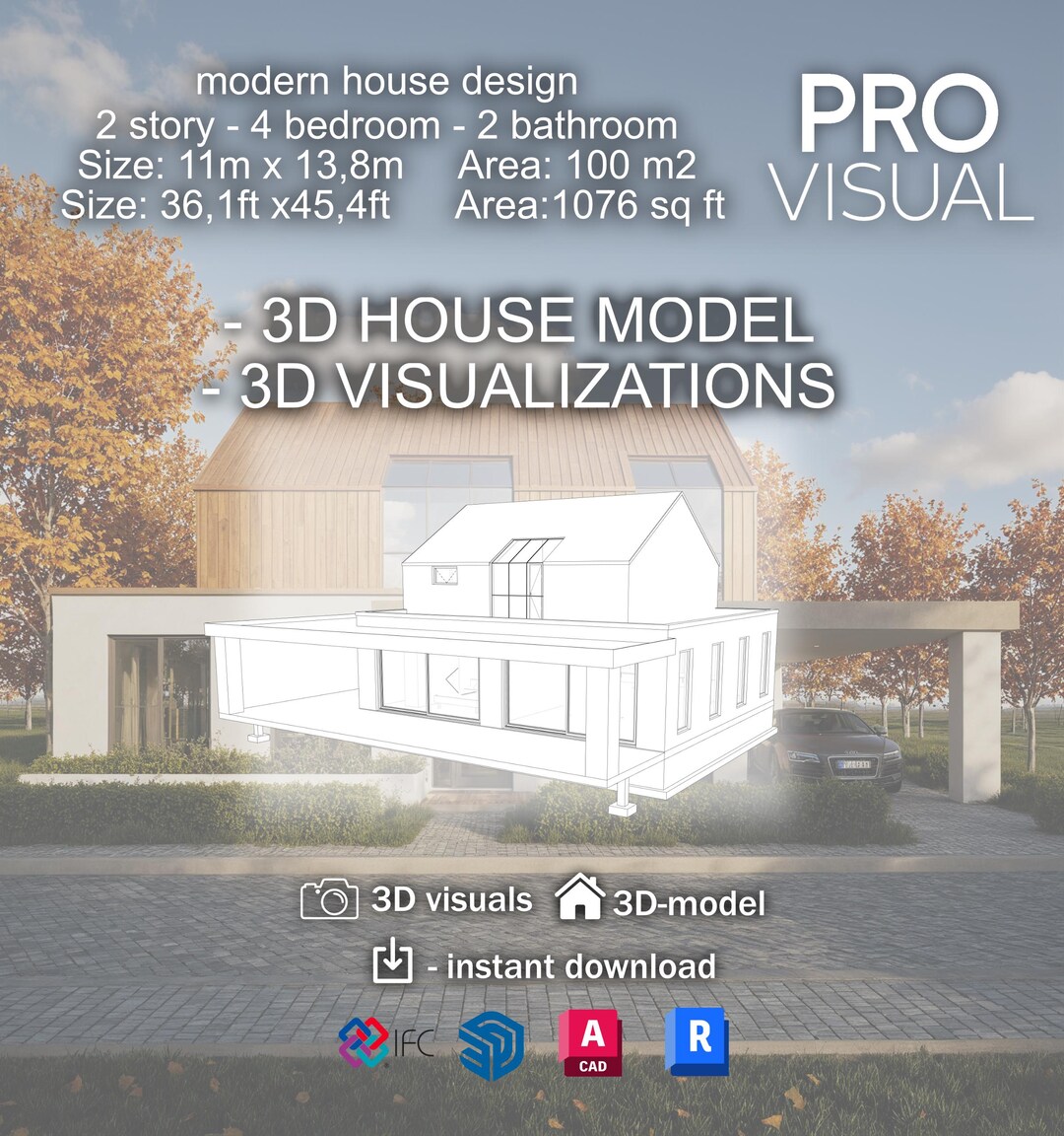 House Model Reference Modern House Design 3D Model – 2 Story, 4 Bedroom Home | Architectural ...