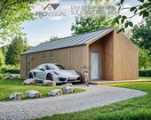 Tiny Cabin House Floor Plan | Modern Tiny Home Building Plan PDF | Small House Architectural Blueprint Design | DIY Construction Drawing