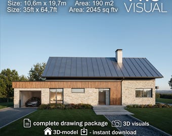 Modern Luxury House Plans | Contemporary Villa Blueprint | Digital Home Design | Architectural Floor Plan Download | 3D Model with CAD IFC