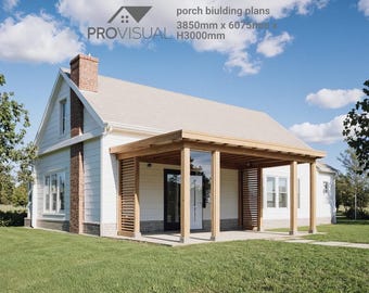 DIY Porch Building Guide | Veranda Floor Plan PDF | Outdoor Home Construction Blueprint | Architectural Design Layout Building Plan