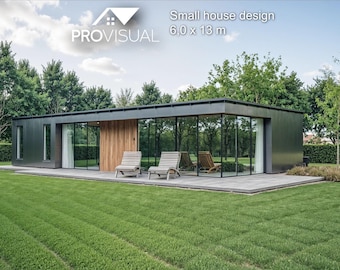 Small Home BLUEPRINTS PLAN for a HOUSE, Tiny House Build & Architectural Drawing Floor Diy Plan Guide, 3D model, cabin design
