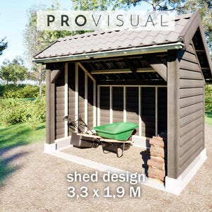 Small Backyard Storage – DIY Firewood Shed Plans –  Printable Building Plans for Wood Storage – PDF Instant Download, shed design plans