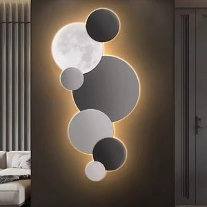 Moon & Planets Wall Sconce — Sculptural LED Wall Light, XXL Contemporary Decor