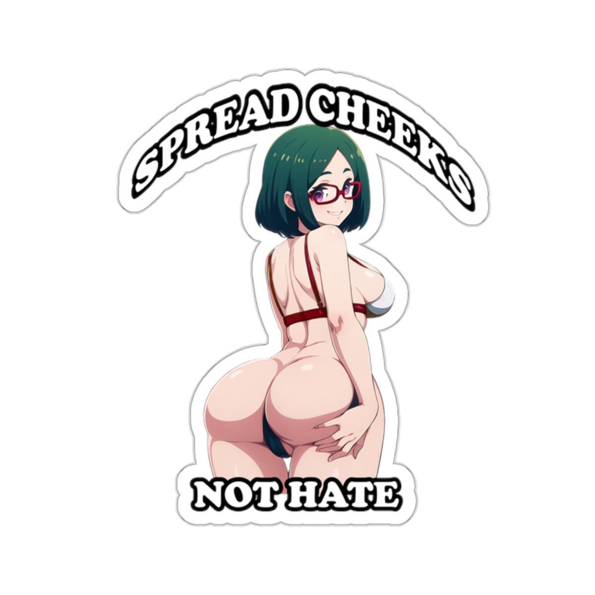 ecchi butt cheeks Funny Spread Cheeks Not Hate Cute Sexy Anime Girl Butt Sticker - Etsy Canada