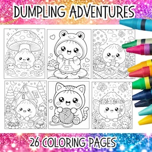 Pacote com 2 páginas para colorir de bolinhos fofinhos e kawaii