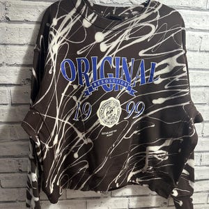 Upcycled Brown Bleach Washed Jumper