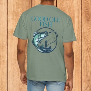 魚シャツ | 釣りをするお父さんシャツ | 夫へのギフトシャツ | 父の日のギフトシャツ | 漁師シャツ