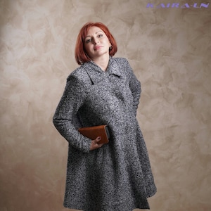 Handmade A-Line Cloak Coat with Lining and Elegant Collar – Custom Fit – Spring/Fall Outerwear