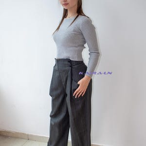 High Waist Pants,Casual Pants,Pocket Pants,Elegant Wide Leg Pants
