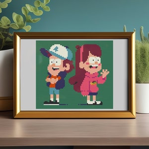 Die Schwerkraft Falls Cartoon Kreuzstichmuster: Mabel und Dipper Adventure Design
