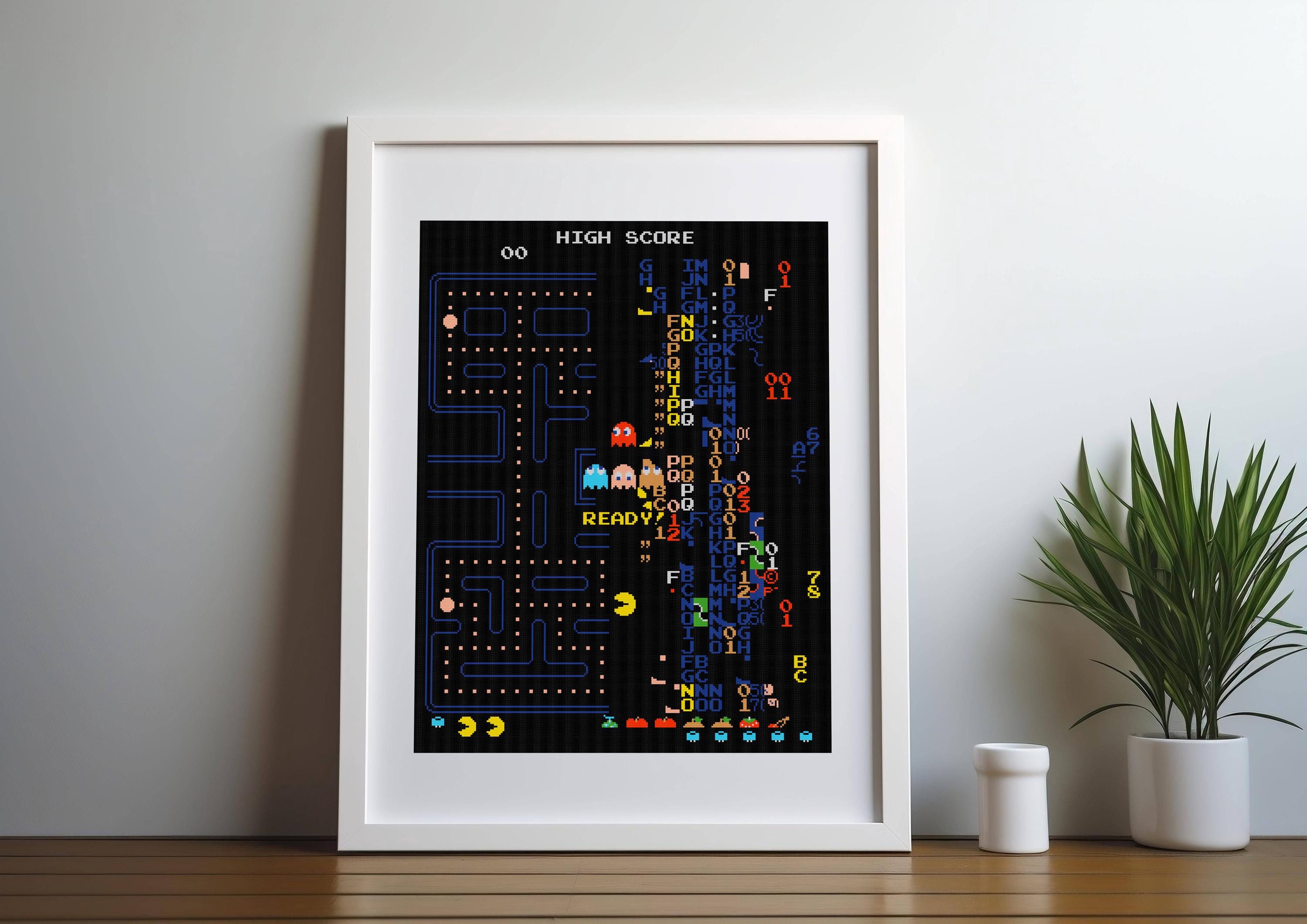 Pac-man Glitch Cross Stitch Pattern – Broken Level 256 Bug, Retro ...