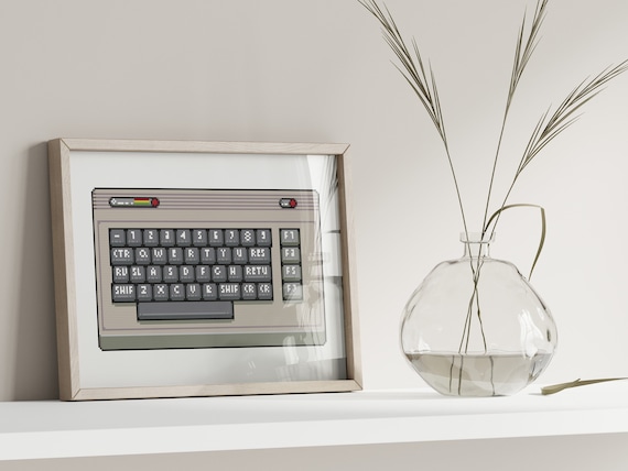 Retro Commodore 64 Pixel Art Cross Stitch Pattern | Vintage Computer Embroidery Design