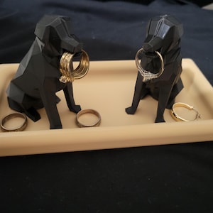 Two Dog Ring Holder with Bed