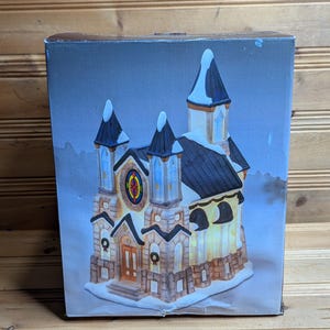 Vintage 10&quot; Holiday Church Figure Stained Glass Window