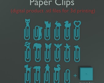 Einzigartige Tier Büroklammern STL Dateien, 3D Druck (Digital Download)
