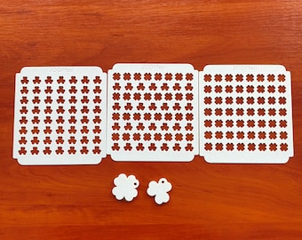 Streuschablonen-Set (3 verschiedene Designs) + gratis Schlüsselanhänger (STL-Dateien für den 3D-Druck)