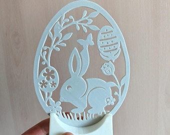 Osterhase Ei Silhouette Dekor - Frühling Tischdekoration STL für 3D-Druck