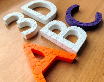 Stone Style Alphabet STL - 3D Druckbare Buchstaben und Zahlen