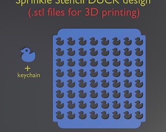 Sprinkle Stencil Duck Design. Digital STL file for 3D printing, cookie maker download