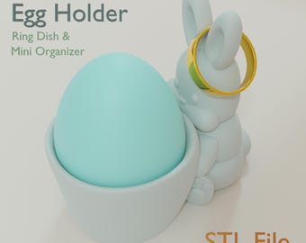 Osterhase Eierhalter STL – Kaninchen Ringschale, Mini Organizer (Digitaler Download)