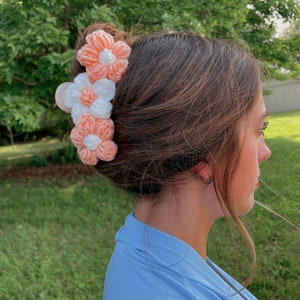 Pink and White Claw Clip