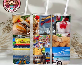 Venezuela tumbler wrap PNG/ sublimation design / digital art download/ 20oz skinny tumbler/ Venezuela PNG