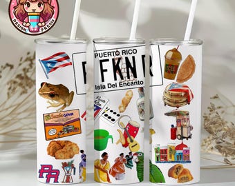Puerto Rico  PNG/ boricua/ puertorriqueño/ borikén/ puertorrican culture/sublimation design / digital art download/ 20oz skinny tumbler